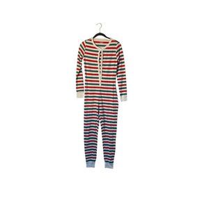 Old navy women’s striped thermal, one piece pajamas S/small